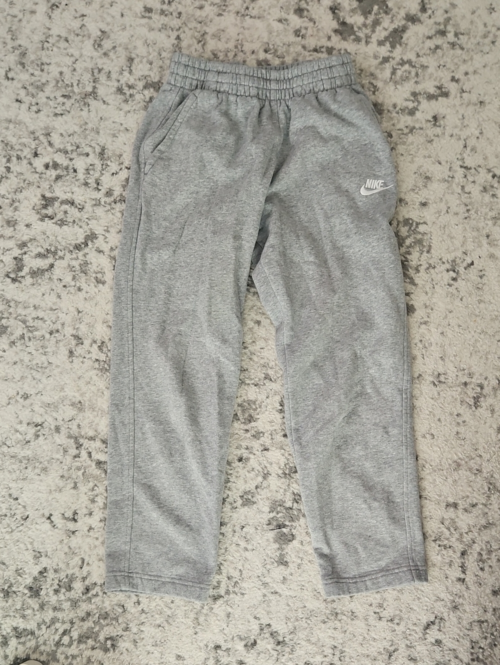Nike Kids Grey Athletic Joggers with White Logo